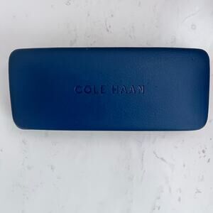 COLE HAAN NAVY BLUE HARD SIDE CLAM SHELL GLASSES SUNGLASSES CASE